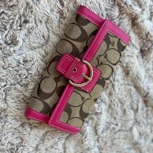 Authentic Coach Wallet signature canvas pink/beige